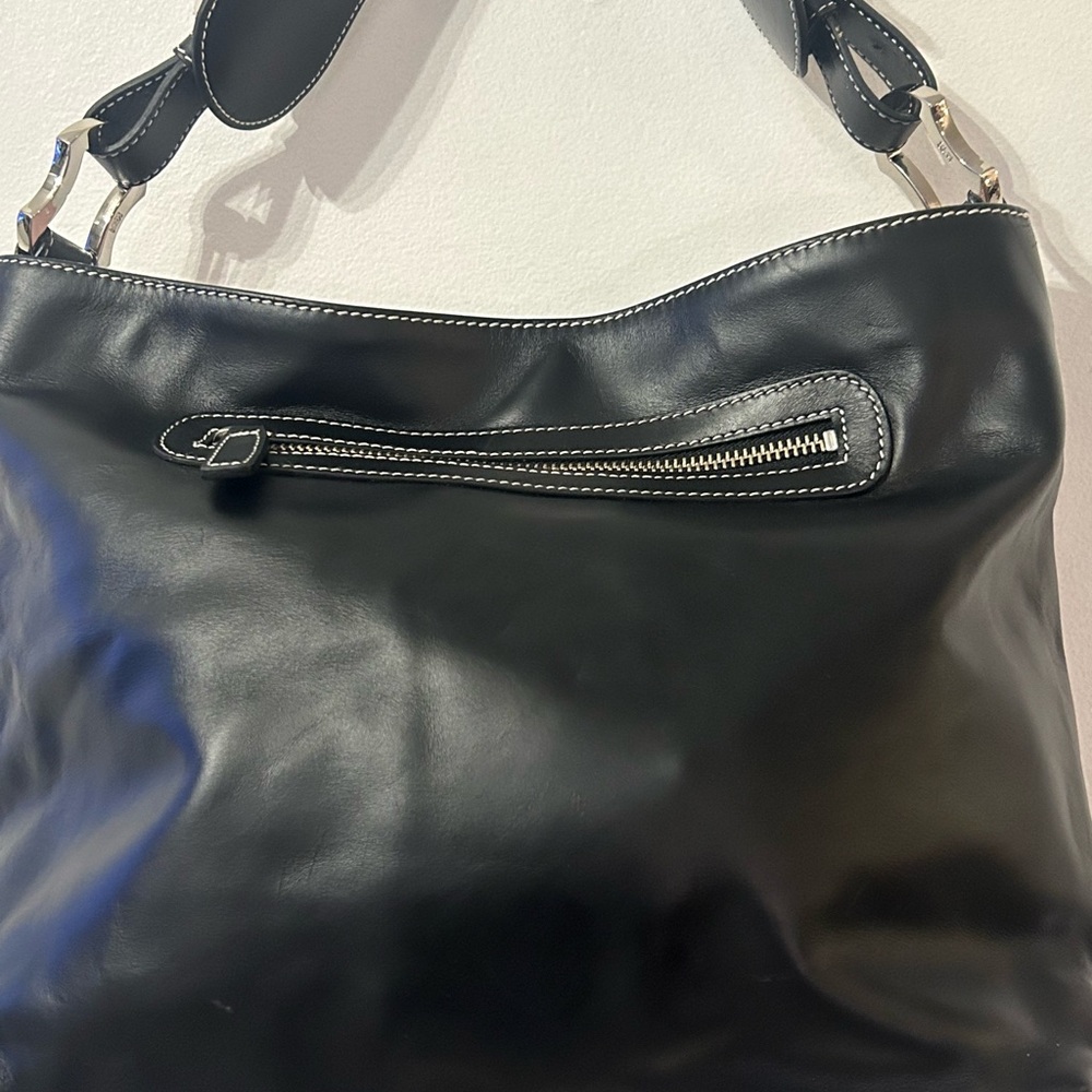 Tess Loriani, Milano New Leather & Suede Shoulder Handbag Cool Silver Hardware